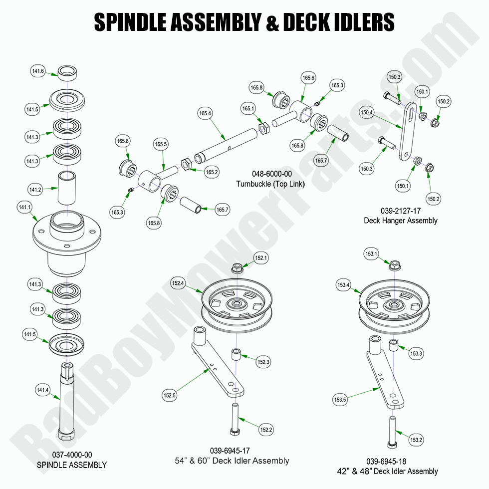 2022 Maverick HD - Spindle Assembly & Idlers